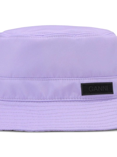 Shop Ganni Hats In Light Lilac