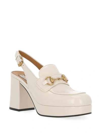 Shop Gucci With Heel In Mystic White