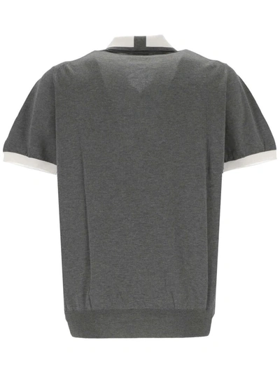 Shop Kiton T-shirts And Polos In Bianco/grigio Medio
