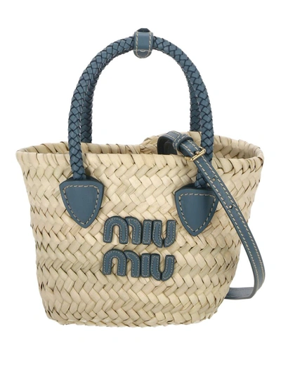 Shop Miu Miu Bags In Naturale+marine