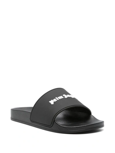 Shop Palm Angels Sandals In Black Whit