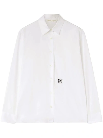 Shop Palm Angels Shirts In White Blac