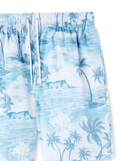 Shop Palm Angels Shorts In Indigo Blu