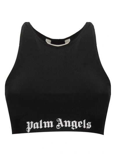 Shop Palm Angels Top In Black Whit