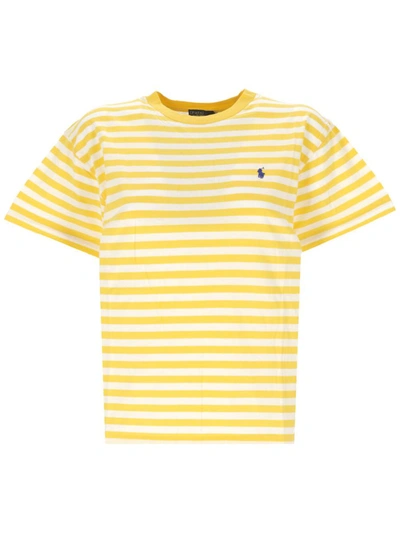 Shop Polo Ralph Lauren T-shirts And Polos In Chrome Yellow/white