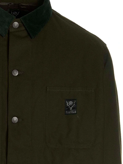 South2 West8 Dark Green Coverall Quilted Jacket