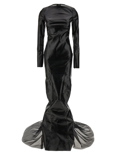 Shop Rick Owens Al Column Dresses Black