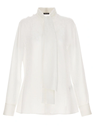 Shop Versace All-over Logo Shirt Shirt, Blouse White