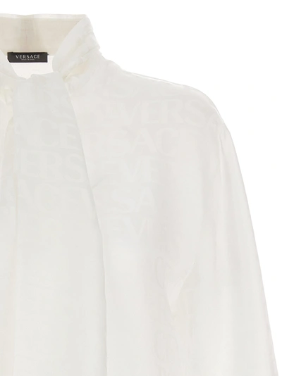 Shop Versace All-over Logo Shirt Shirt, Blouse White