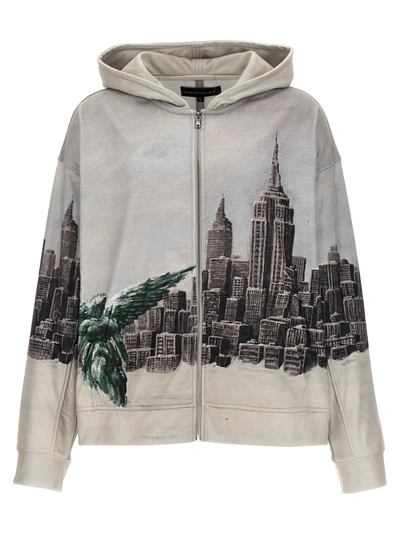 Shop Who Decides War Angel Over The City Sweatshirt Gray