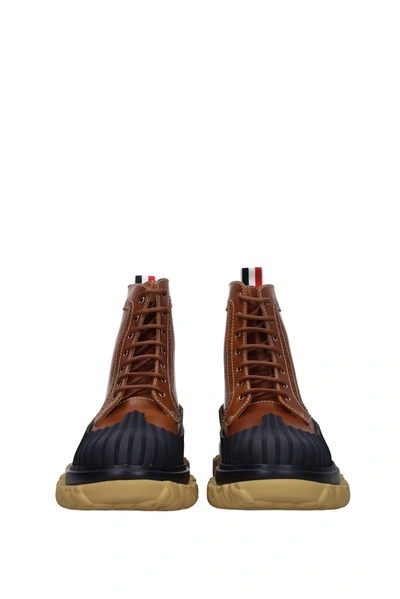 Shop Thom Browne Ankle Boot Leather Brown