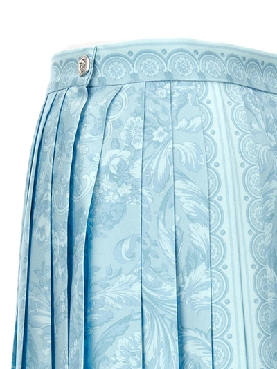 Shop Versace Barocco Skirts Light Blue
