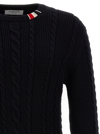 Shop Thom Browne Cable Sweater, Cardigans Blue