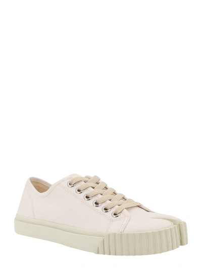 Shop Maison Margiela Canvas Sneakers With Iconic Tabi Toe