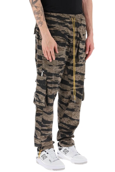Shop Rhude Cargo Pants With 'tiger Camo' Motif All Over