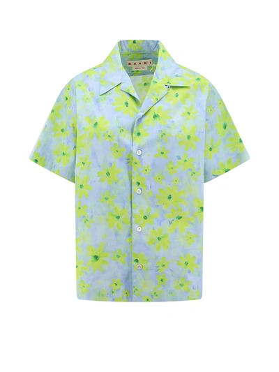 Shop Marni Cotton Shirt With Floral Motif