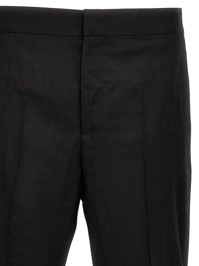 Shop Versace Crocodile Jacquard Pants Black