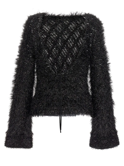 Shop Victoria Beckham Cut-out Lurex Sweater Sweater, Cardigans Black