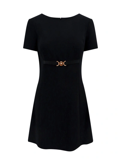 Shop Versace Viscose Dress With Medusa Detail