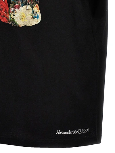 Shop Alexander Mcqueen Floral Skull T-shirt Black