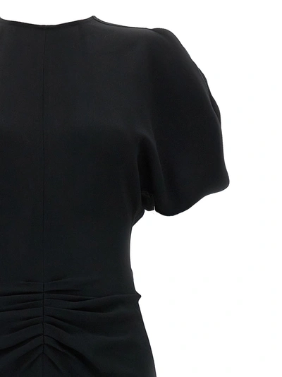Shop Victoria Beckham Gathered Waist Midi Dresses Black