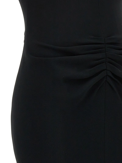 Shop Victoria Beckham Gathered Waist Midi Dresses Black