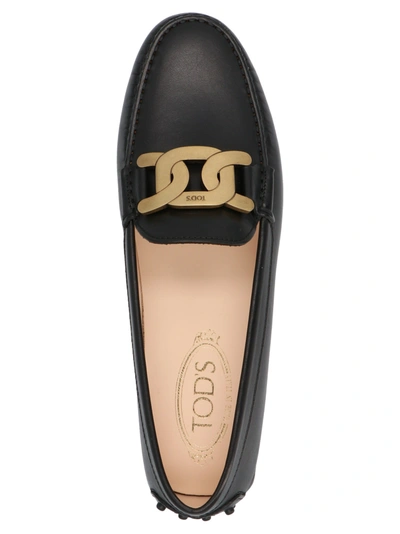 Shop Tod's Gommino Catena Loafers Black