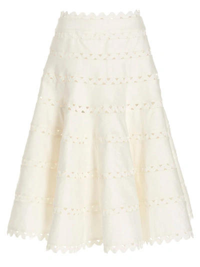 Shop Zimmermann Grosgrain Detail Skirt Skirts White