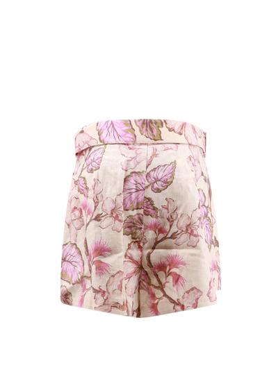 Shop Zimmermann Linen Shorts With All-over Floral Print