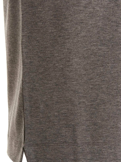 Shop Zegna Logo Embroidery  Shirt Polo Gray