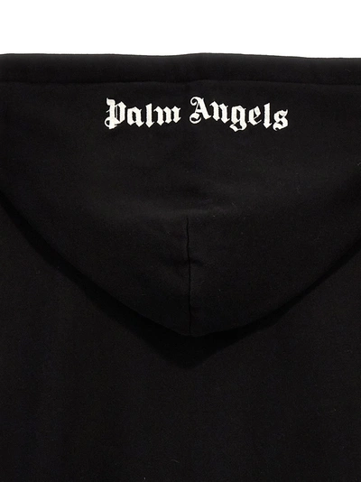 Shop Palm Angels Logo Embroidery Hoodie Sweatshirt Black