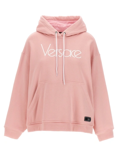 Shop Versace Logo Hoodie Sweatshirt Pink