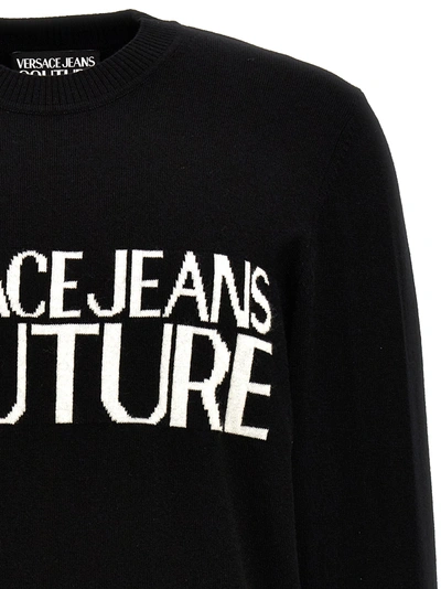Shop Versace Jeans Couture Logo Intarsia Sweater Sweater, Cardigans Black