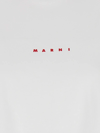 Shop Marni Logo Print T-shirt White