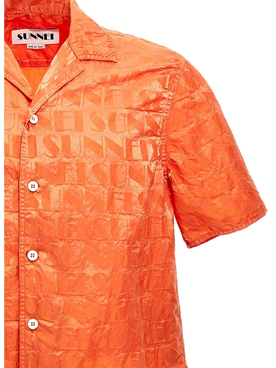 Shop Sunnei Logo Shirt Shirt, Blouse Orange