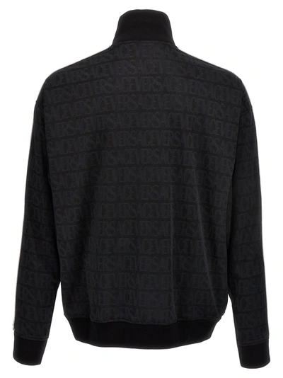 Shop Versace Logo Sweatshirt Black