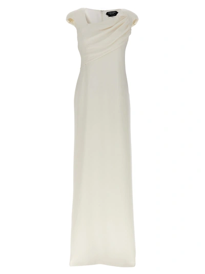 Shop Tom Ford Long Silk Dress Dresses White