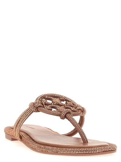 Shop Tory Burch Miller Knotted Pave Sandals Pink