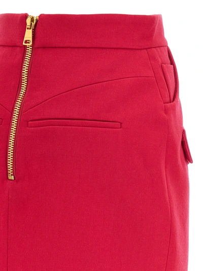 Shop Balmain Mini Skirt Skirts Fuchsia