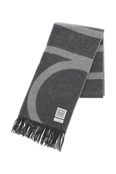Shop Totême Monogram Jacquard Wool Scarf