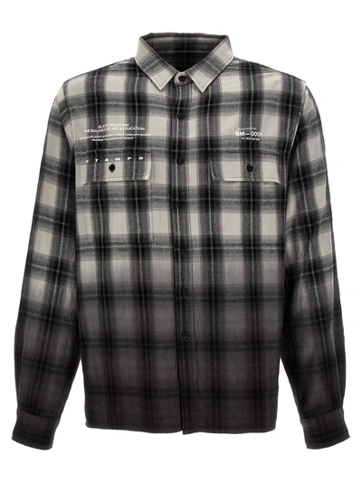 Shop Stampd Mountain Transit Dip Dye Mason Shirt, Blouse Gray
