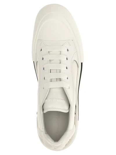 Shop Alexander Mcqueen Neoprene Canvas Sneakers White/black