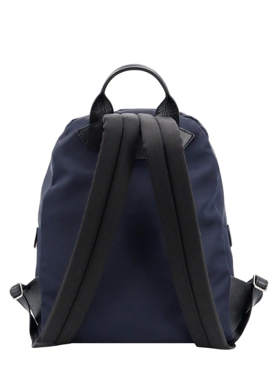 Shop Kiton Nylon And Leather Backpack With Logo Print