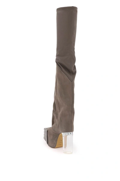 Shop Rick Owens Oblique High Boots With Platform