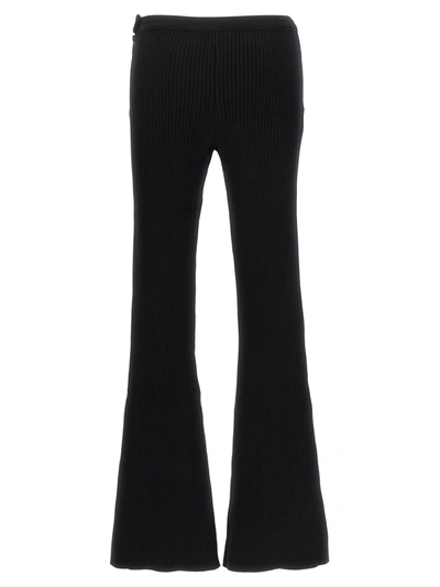 Shop Courrèges Reedition Rib Knit Pants Black