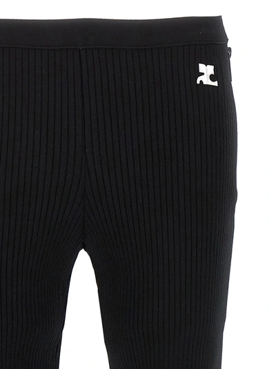 Shop Courrèges Reedition Rib Knit Pants Black