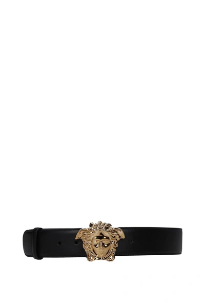 Shop Versace Regular Belts Leather Black