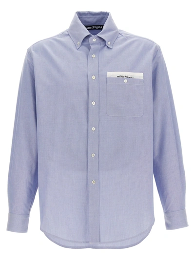 Shop Palm Angels Sartorial Tape Shirt Shirt, Blouse Light Blue