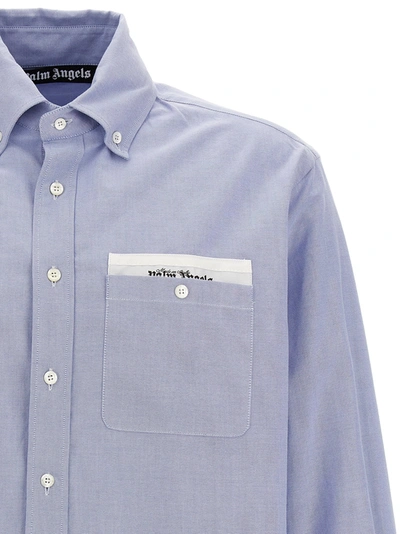 Shop Palm Angels Sartorial Tape Shirt Shirt, Blouse Light Blue