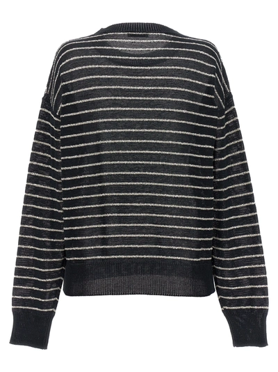 Shop Brunello Cucinelli Sequin Striped Sweater Sweater, Cardigans Blue